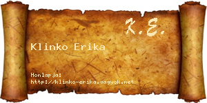 Klinko Erika névjegykártya