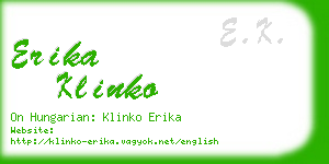 erika klinko business card
